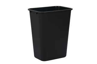 Black 10 Gal. Rectangular Wastebasket